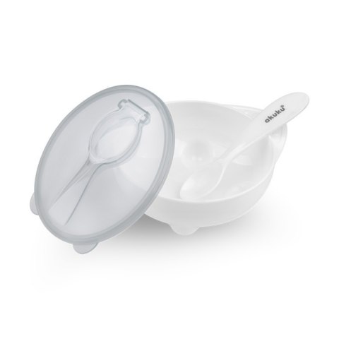 Miseczka z łyżeczką white AKUKU ALBIS