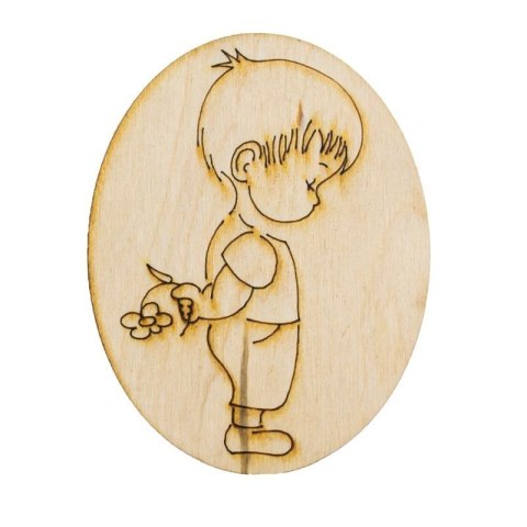 Ozd. drewniana owal chłopiec ECODECO ECODECO