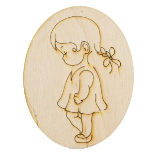 Ozd. drewniana owal dziewczyna ECODECO ECODECO