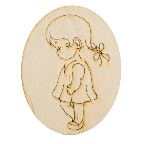 Ozd. drewniana owal dziewczyna ECODECO ECODECO