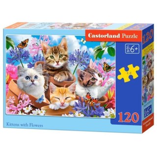 Puzzle 120el. kittens flowers CASTOR CASTOR