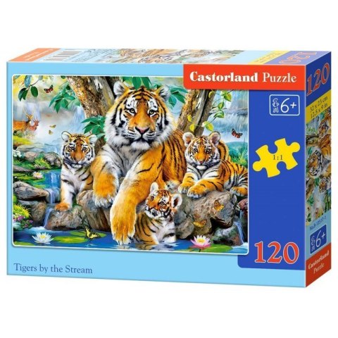 Puzzle 120el. tigers by stream CASTOR CASTOR