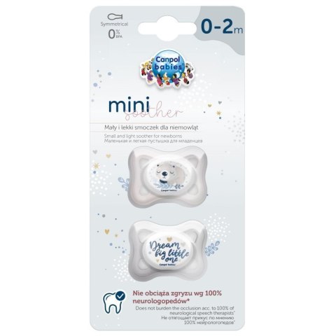 Smoczek sil.0-2 sym.mini 2 szt CANPOL BABIES CANPOL BABIES