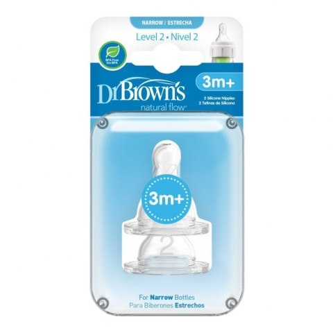 Smoczki 2 standard silicon 2 szt 3m+ DR BROWNS DR BROWNS