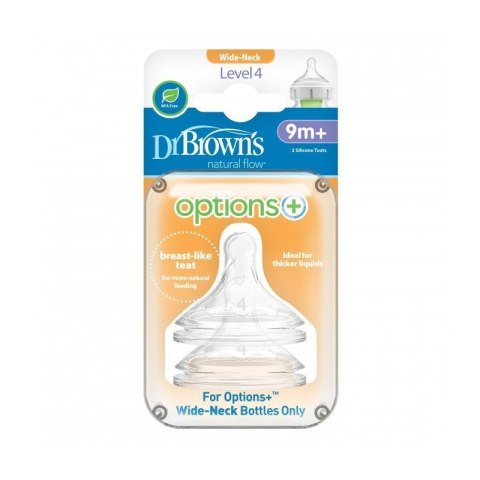 Smoczki 4 szeroka sz.2szt opt+ DR BROWNS DR BROWNS