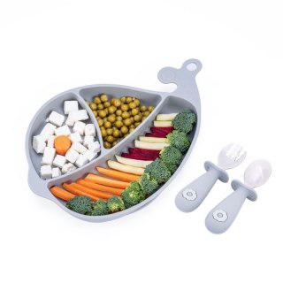 Talerz wieloryb+sztuć. szary GILIGUMS GILIGUMS