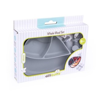Talerz wieloryb+sztuć. szary GILIGUMS GILIGUMS