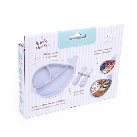 Talerz wieloryb+sztuć. szary GILIGUMS GILIGUMS